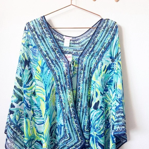 Lilly Pulitzer Anya Bright Navy Kimono